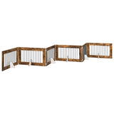 Foldable Dog Gate with Stands 6 pcs Smoked Oak 602 cm 892123