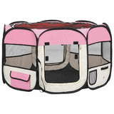 171010 Foldable Dog Playpen with Carrying Bag Pink 110x110x58 cm