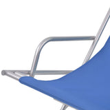 Sunlounger Set of 2 Blue Powder-coated steel frame, PVC seat 42935