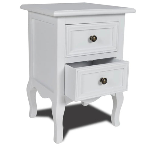 ZNTS Nightstand with 2 Drawers MDF White 60637