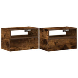 Wall-mounted Bedside Cabinets 2 pcs Smoked Oak 45x26x28.5 cm 858605