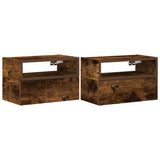 ZNTS Wall-mounted Bedside Cabinets 2 pcs Smoked Oak 45x26x28.5 cm 858605