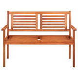 Bench Brown Solid eucalyptus wood 2-Seater Ergonomic 44398