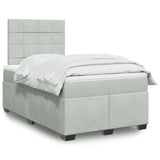 Box Spring Bed with Mattress Light Grey 120x200 cm Velvet 3290882