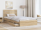 Bed Frame with Drawer Sonoma Oak 100 x 200 cm Engineer Wood 3411854