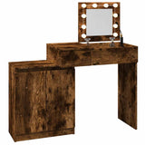 Dressing Table with LED Smoked Oak 115x37x110.5 cm 848231