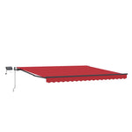 Retractable Awning Manual Red 450 x 350 cm Fabric 3331174