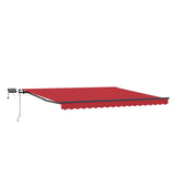 Retractable Awning Manual Red 450 x 350 cm Fabric 3331174