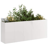 Planter 200x40x80 cm Stainless Steel 860728