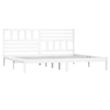 Bed Frame White Solid pine wood 180x200 cm Super King Durable 3101039