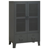 Storage Chest Anthracite Metal 70 x 40 x 115 cm Doors 339623