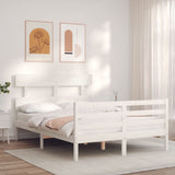 Bed Frame without Mattress White Small Double Solid Wood 3195062