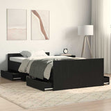Bed Frame with Headboard Black oak 90 x 190 cm Engineered wood 3329328