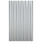 ZNTS Roof Panels 12 pcs Powder-coated Steel Silver 60x36 cm 319127