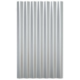 ZNTS Roof Panels 12 pcs Powder-coated Steel Silver 60x36 cm 319127