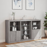 Sideboard with LED Lights Grey Sonoma 181.5x37x100 cm 3209182