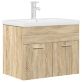 Bathroom Sink Cabinet with Built-in Basin and Faucet Sonoma Oak 3325014