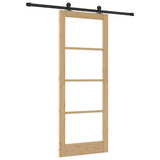 Sliding Door ORKDAL Natural and Black 83 x 211 cm 3331999