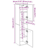 Bathroom Cabinet Black 30x30x130 cm Engineered Wood 804998