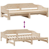 Daybed with Trundle without Mattress 90x200 cm Solid Wood 850905