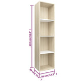 ZNTS Book Cabinet/TV Cabinet White and Sonoma Oak 36x30x114 cm Engineered Wood 800149