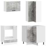 Kitchen Unit LUCCA 8 pcs Concrete Grey Engineered Wood 3438480