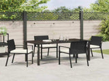 Garden Dining Set 5 pcs Black Powder-Coated Steel 3379250