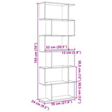 Room Divider Bookcase 6-Tier Smoked Oak 70x24x193 cm Engineered Wood 858088