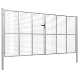Garden Gate Galvanised Steel 400x175 cm Silver 144302