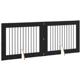 Foldable Dog Gate with Stands 2 pcs Black Oak 200.5 cm 892055