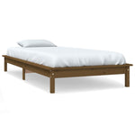 ZNTS Bed Frame without Mattress Honey Brown 90x200 cm Solid Wood 820529