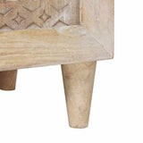 Sideboard Bleached White 90 x 33 x 75 cm Solid Mango Wood 4018144