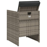 5 Piece Garden Dining Set with Cushions Grey Poly Rattan 365086
