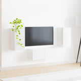 TV Cabinet Set 6 pcs High Gloss White Engineered Wood 3409064