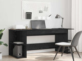 Desk with Shelf Black oak 140 x 50 x 75 cm Engineered wood 879649