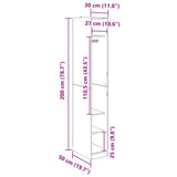 Wardrobe with Shelf Black Oak 50 x 30 x 200 cm Engineered Wood 3403215
