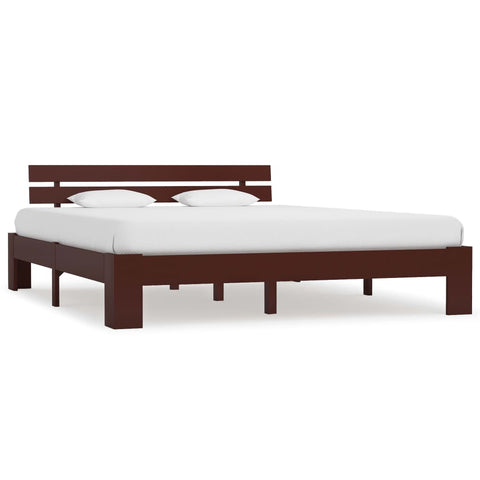 Bed Frame without Mattress Dark Brown 180x200 cm Solid Wood Pine 283177
