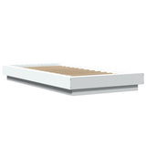 Bed Frame with LED Lights without Mattress White 75x190cm 3281154