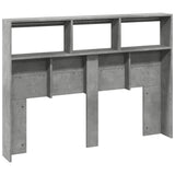 Headboard Cabinet with LED Concrete Grey 140x17x102 cm 839199
