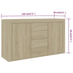 ZNTS Sideboard Sonoma Oak 120x36x69 cm Engineered Wood 801844