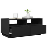 ZNTS Coffee Table with LED Lights Black 90x49x40 cm 839834