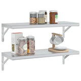 Wall Shelves 2 pcs 75x30 cm Silver Stainless Steel 30282