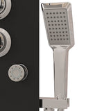 Shower Panel Unit Glass 25x47.5x130 cm Black 151420