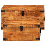 Storage Chest Set 2 Pieces Rough Mango Wood 241634