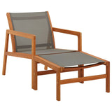 Garden Chair Grey Solid eucalyptus wood and textilene Medium 48698