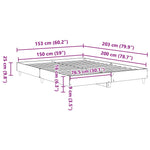 Bed Frame No Mattress Smoked Oak 150x200 cm King Size Engineered Wood 3328712