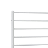 Metal Bed Frame without Mattress with Headboard White 107x203cm 352364