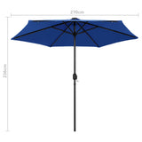 Garden Parasol Azure Blue Polyester, Aluminium, Steel Medium 47359