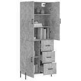 Highboard Concrete Grey 69.5x34x180 cm Engineered Wood 3195911