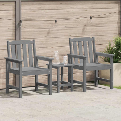 Garden Dining Chair 2 pcs Light Grey 65.5 x 59 x 88cm HDPE 42006606